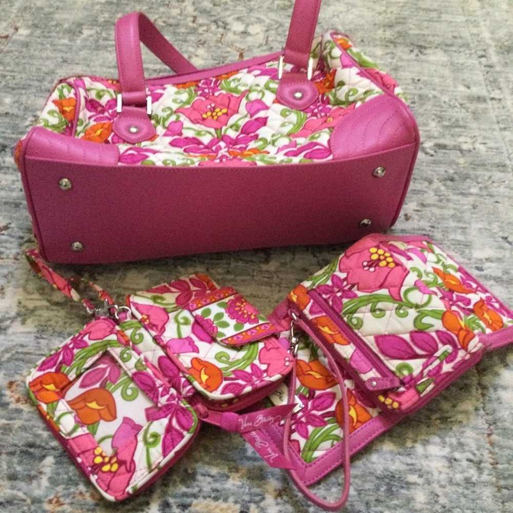 VERA BRADLEY pink Floral Handbag - image 4