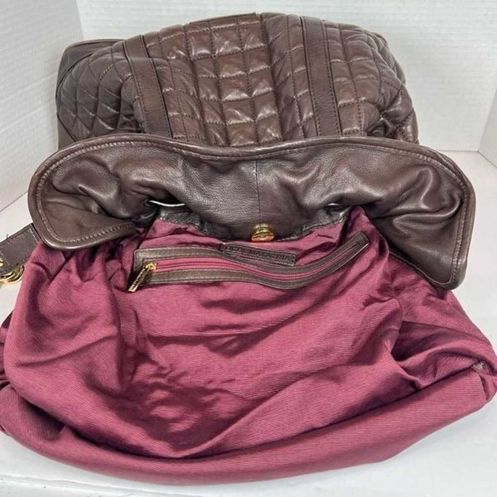 BCBGMAXAZRIA Quilted Shoulder Bag Brown Leather G… - image 12
