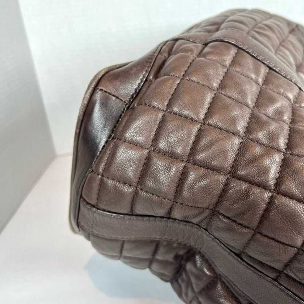 BCBGMAXAZRIA Quilted Shoulder Bag Brown Leather G… - image 7