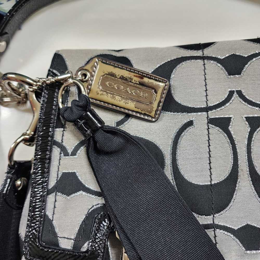 Authentic Coach silver/black purse - image 5