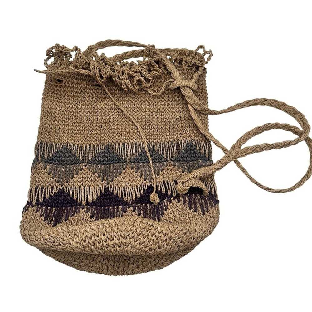 BOHO Vintage Folk Craft Bag Large Backpack Hand k… - image 10