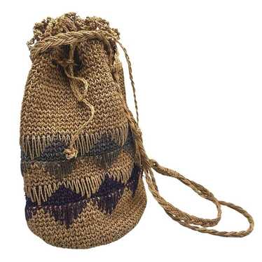 BOHO Vintage Folk Craft Bag Large Backpack Hand k… - image 1