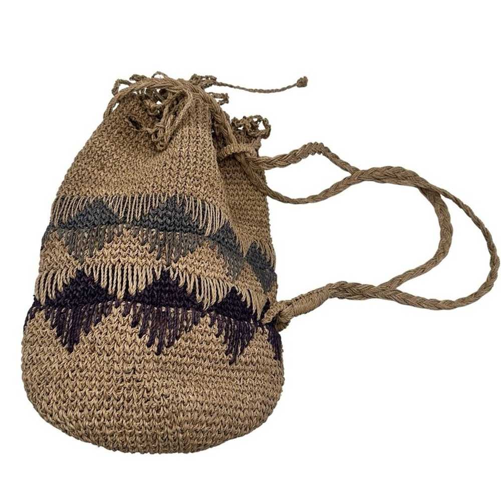 BOHO Vintage Folk Craft Bag Large Backpack Hand k… - image 3