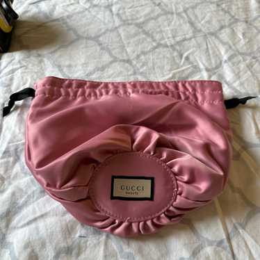 Gucci Pink Satin Makeup Bag - image 1