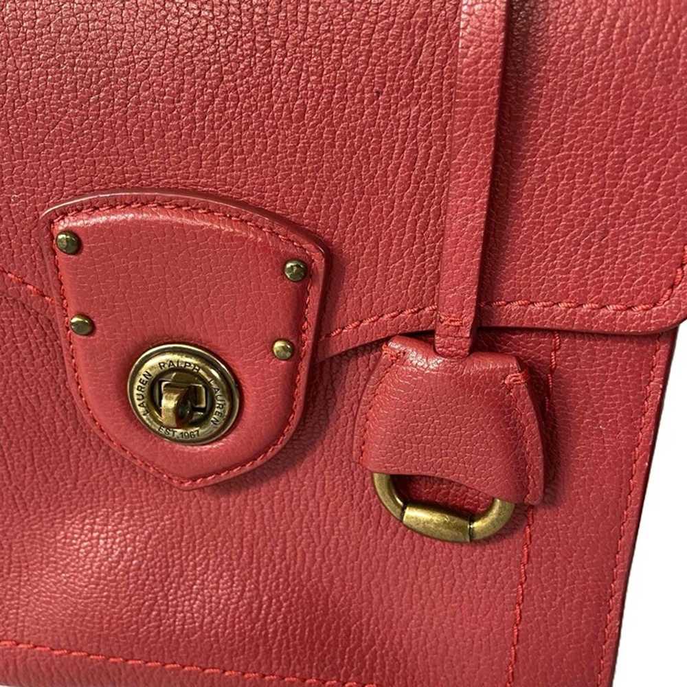 Lauren Ralph Lauren Millbrook Red Leather Handbag… - image 11