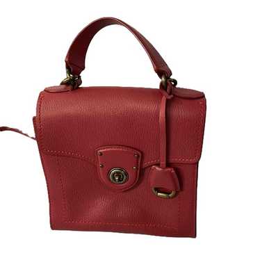 Lauren Ralph Lauren Millbrook Red Leather Handbag… - image 1