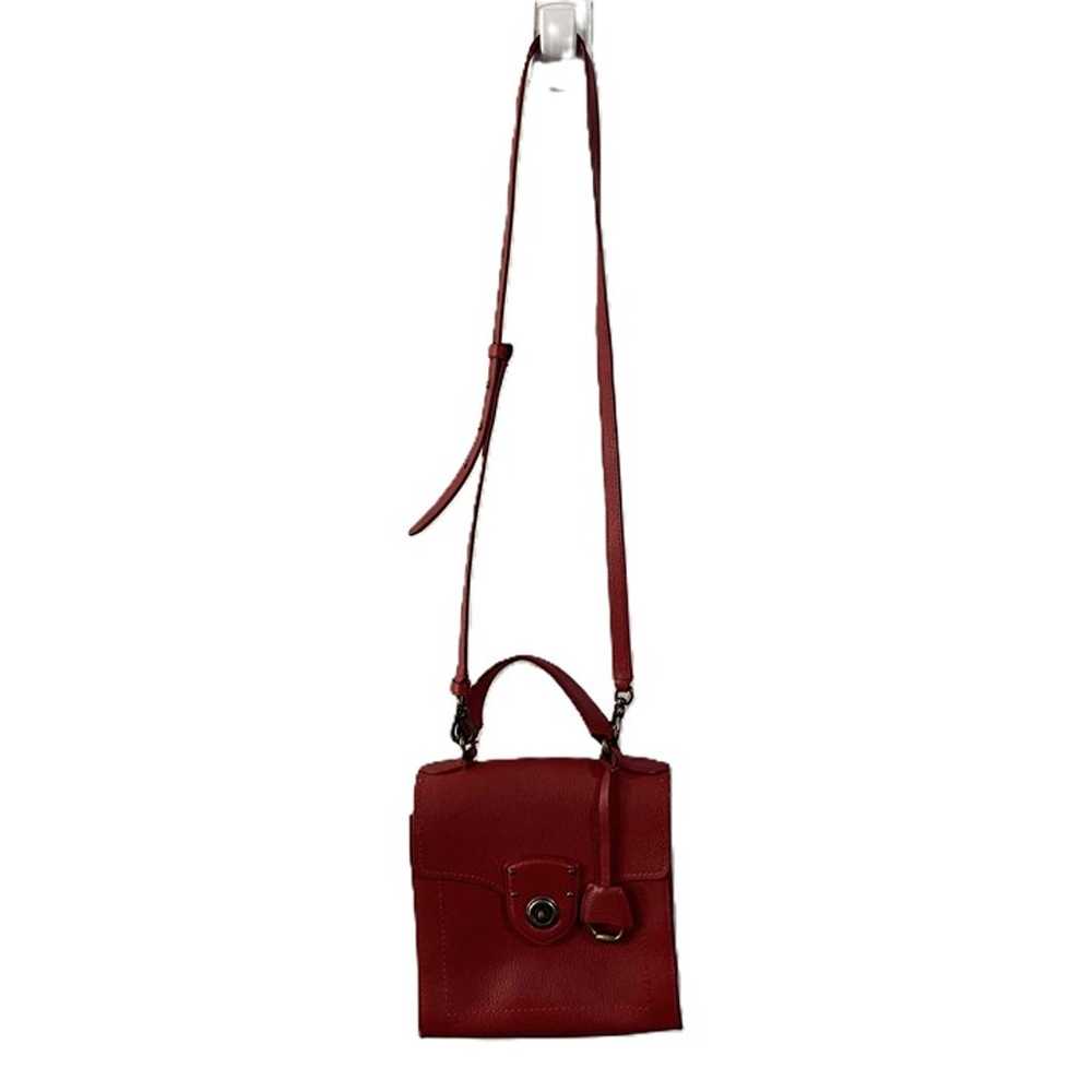 Lauren Ralph Lauren Millbrook Red Leather Handbag… - image 3