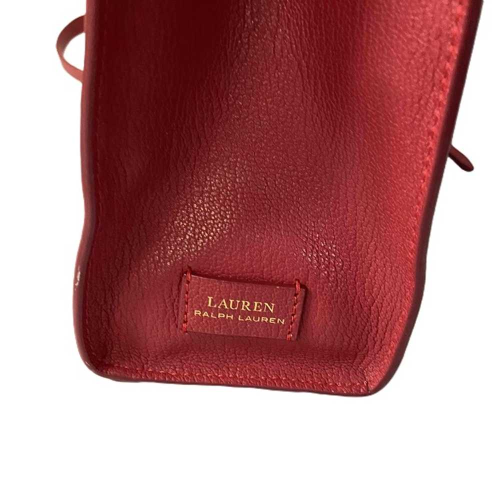 Lauren Ralph Lauren Millbrook Red Leather Handbag… - image 6