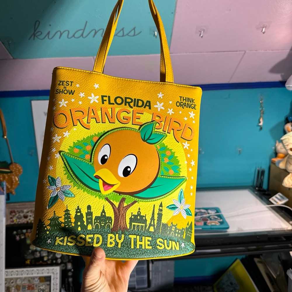 Disney Parks Orange Bird Purse Tote Bag Handbag L… - image 1