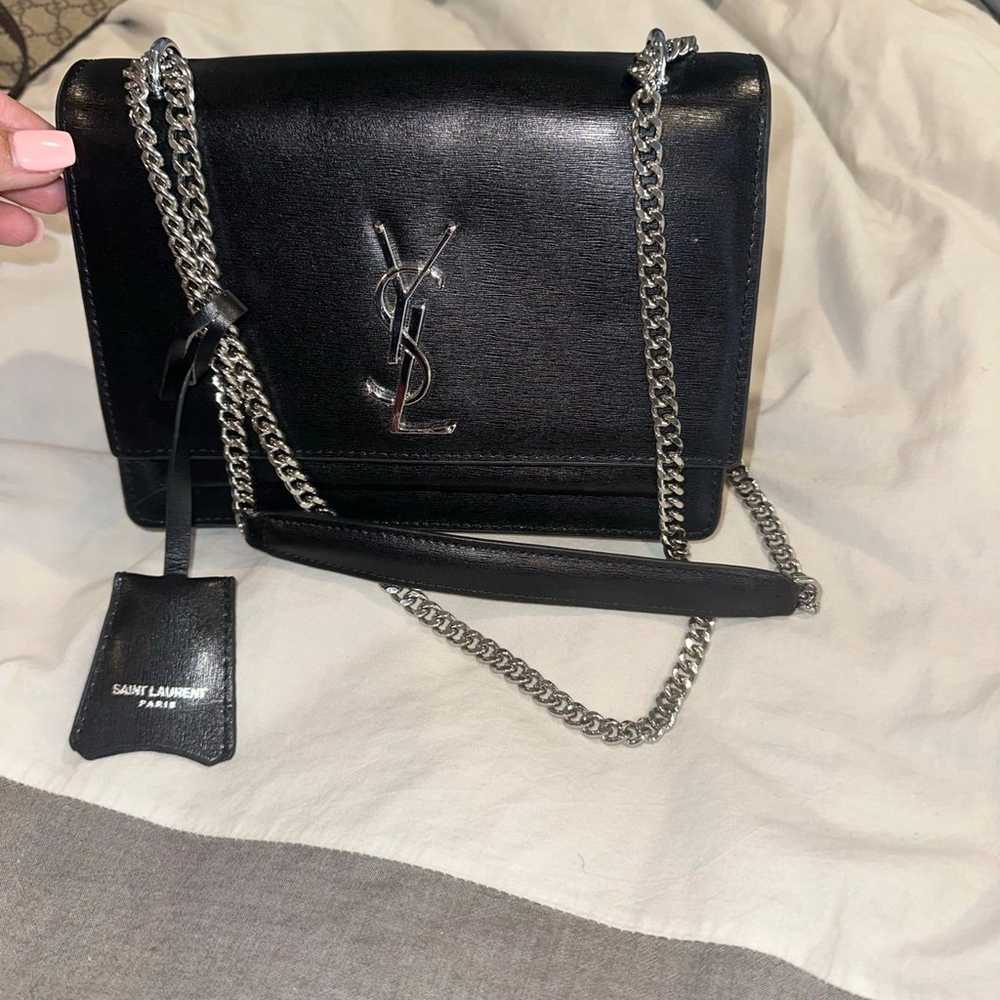 Bag silver chain black bag evening bag shoulder b… - image 7