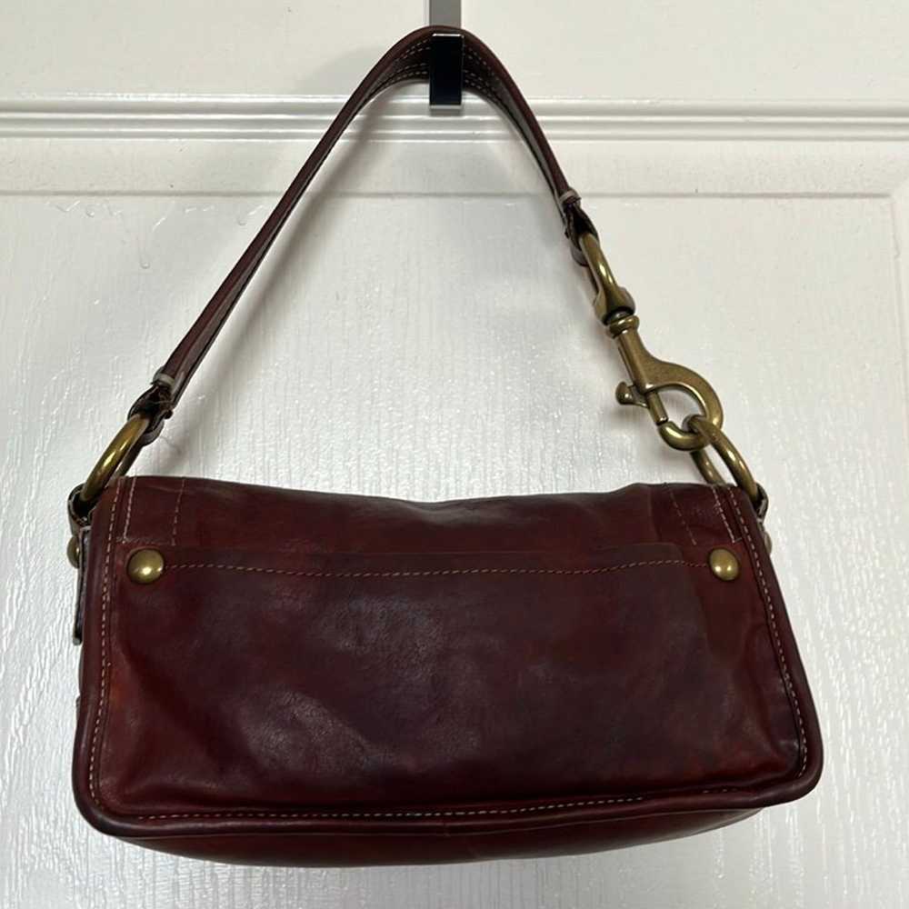 Vintage Coach Handbag Brown Leather Y2K - image 2