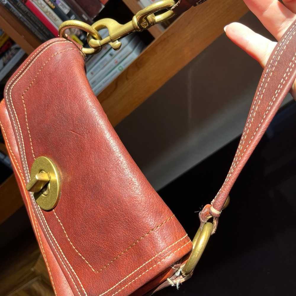 Vintage Coach Handbag Brown Leather Y2K - image 3