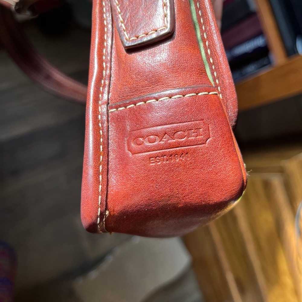 Vintage Coach Handbag Brown Leather Y2K - image 4
