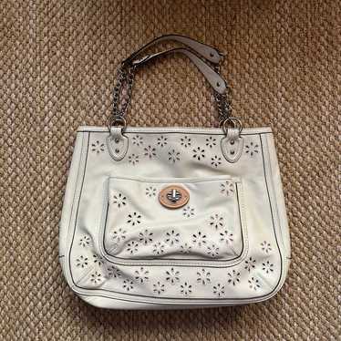 COACH Leather Daisy Eyelet Chain Tote Shoulder Ba… - image 1