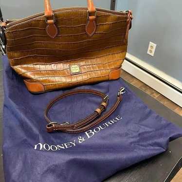 Faux tan , Dooney, and Bourke, leather handbag, or