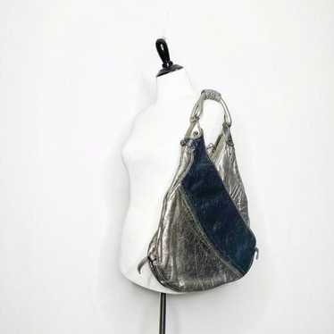 BOTKIER Chrystie Metallic Leather Hobo Handbag le… - image 1
