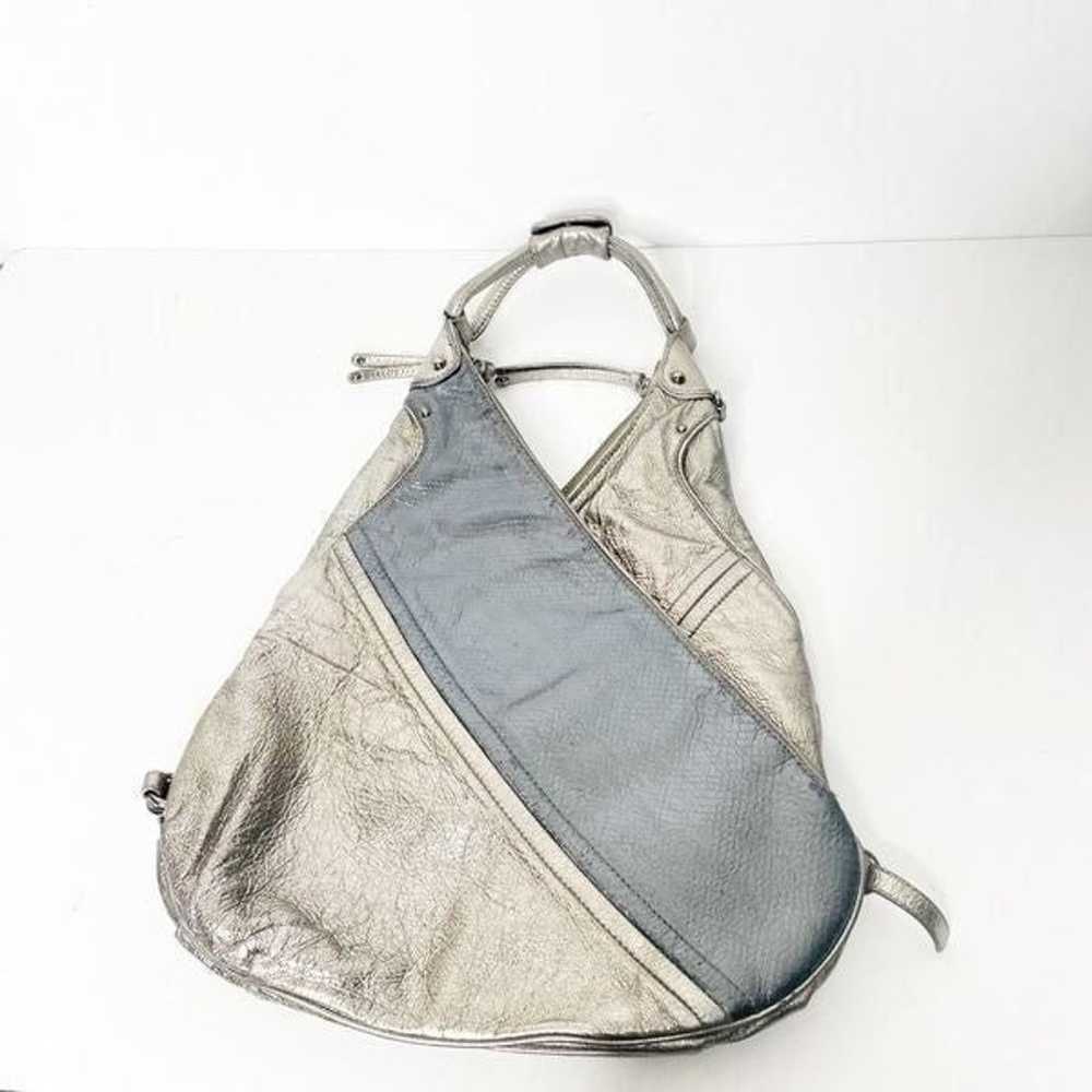 BOTKIER Chrystie Metallic Leather Hobo Handbag le… - image 2