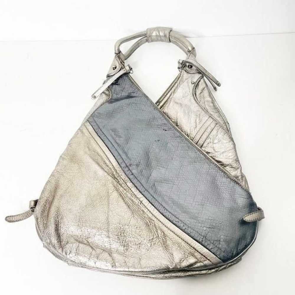 BOTKIER Chrystie Metallic Leather Hobo Handbag le… - image 3