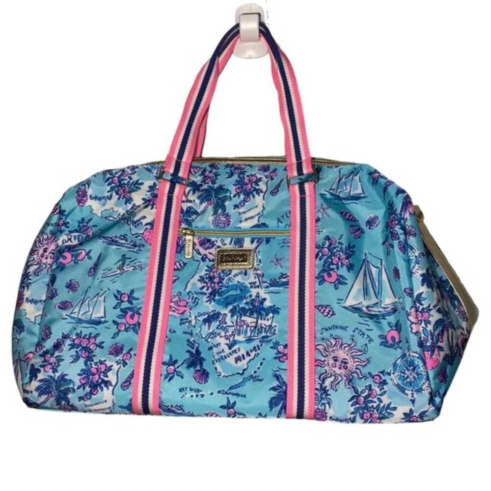 Lilly Pulitzer Overnight Duffle Bag Adjustable St… - image 2