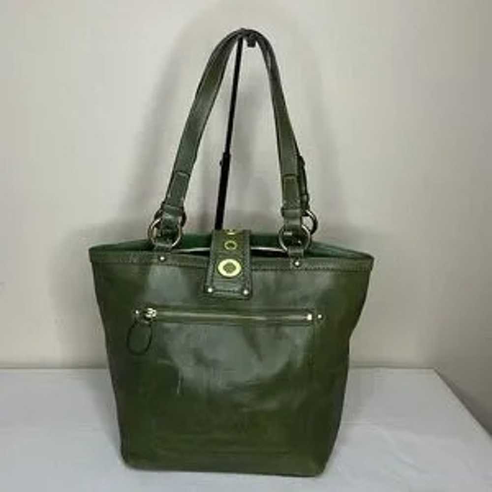 COACH F13757 LILY GREE LEATHER TOTE SHOULDER BAG - image 2