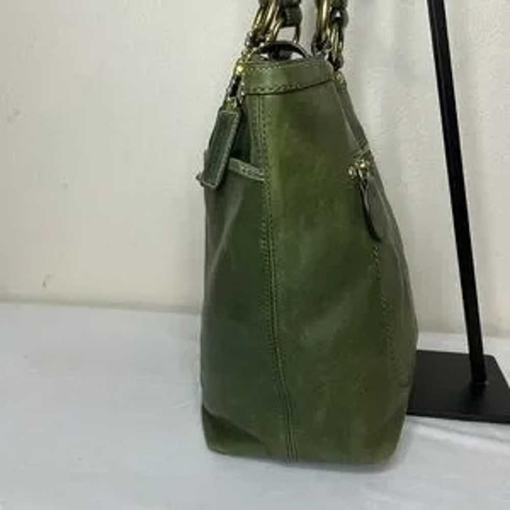 COACH F13757 LILY GREE LEATHER TOTE SHOULDER BAG - image 5