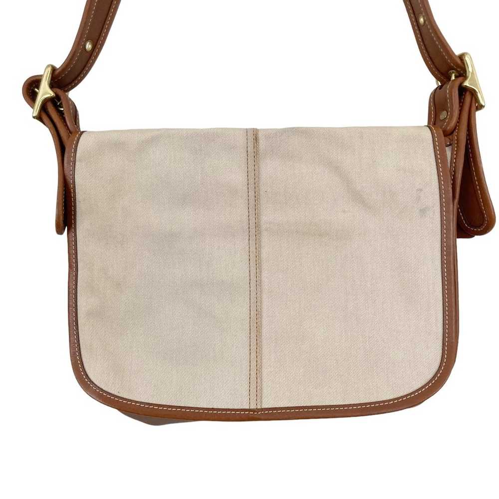 Coach Canvas Leather Cream Brown Bag - image 2