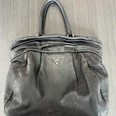 PRADA Vintage Black Tessuto Nylon Leather Satchel Handbag | eBay