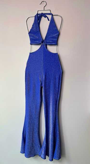 Freedom Rave Wear Cobalt Sparkle Romper - image 1