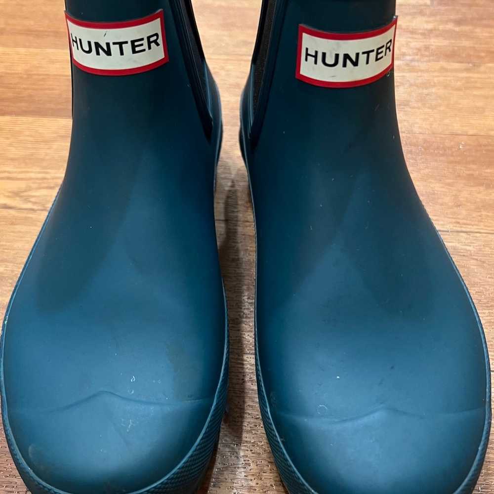Hunter Teal Rain Booties Women’s Size 6 - image 2