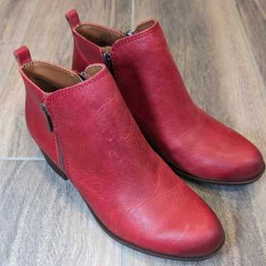 New! Lucky Brand Red Ankle Boots