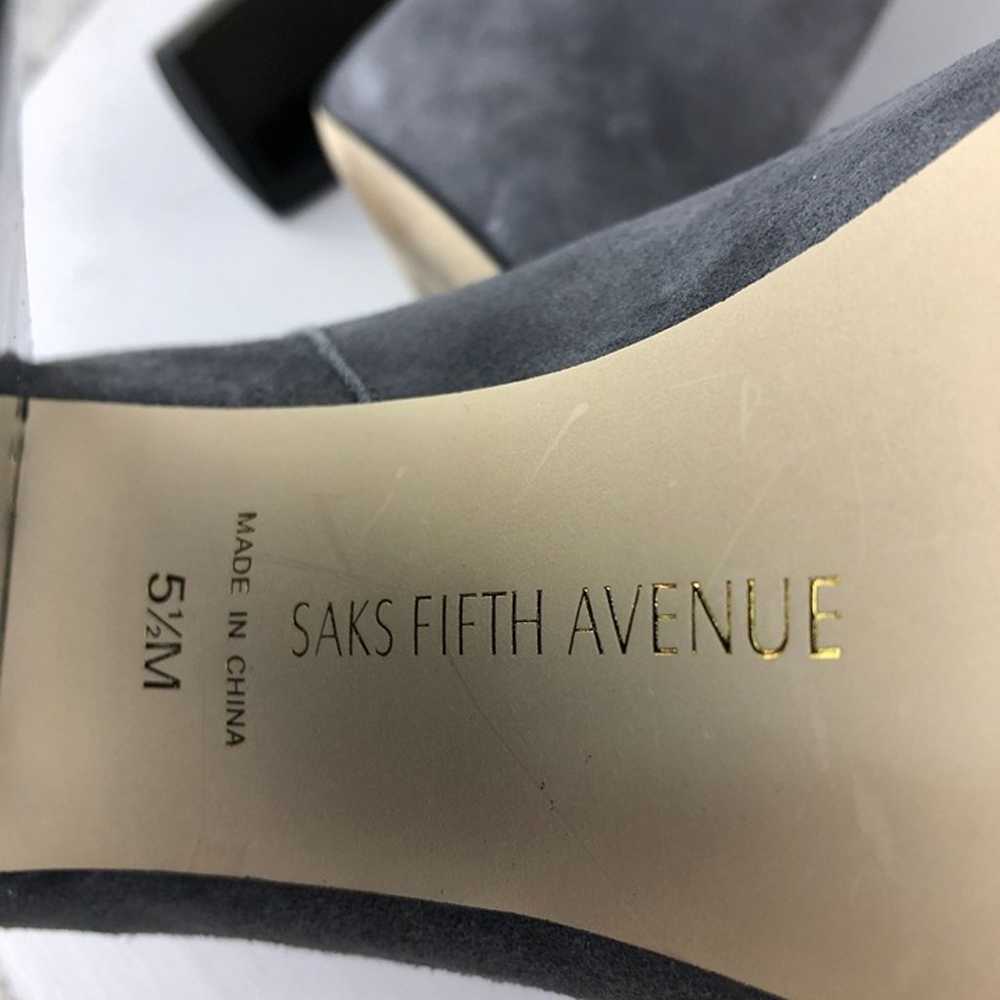 Saks Fifth Avenue Women's Size 5.5M Grey Black Su… - image 12