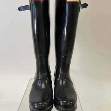 Hunter Women's Rain Boots Size W 6 Black or M 5 - image 1