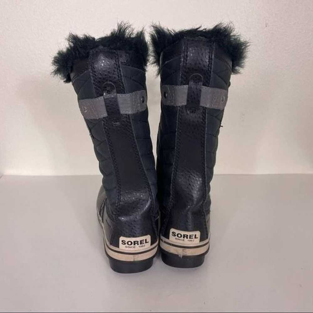 Sorel Black Leather Lace Up Fur Lined Winter Boots - image 3
