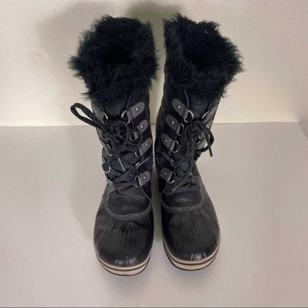 Sorel Black Leather Lace Up Fur Lined Winter Boots - image 6
