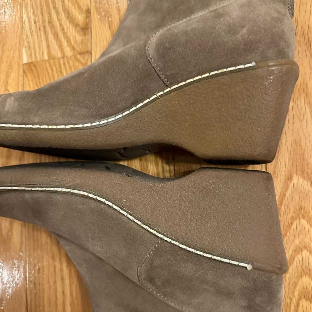 MAXINE of Canada Brown Tan Suede Wedge Real Fur T… - image 7