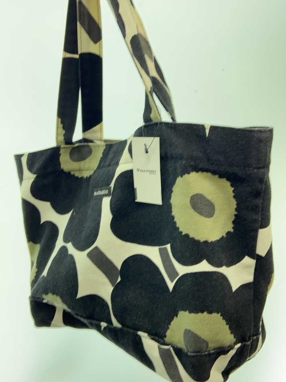 Marimekko Tote Bag/Cotton/Blk/Floral Pattern Bag - image 2