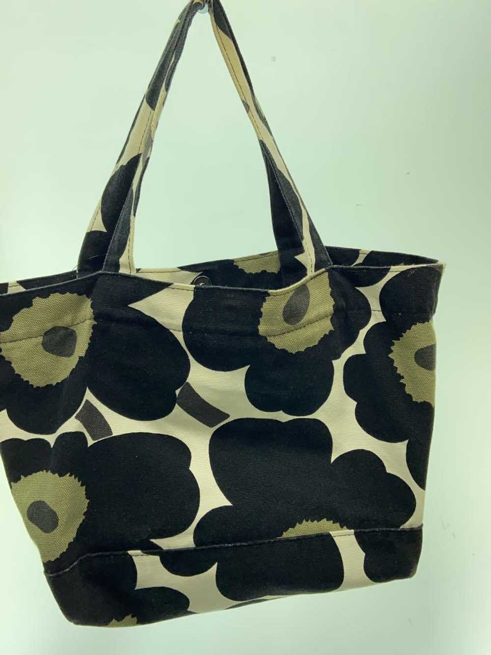 Marimekko Tote Bag/Cotton/Blk/Floral Pattern Bag - image 3