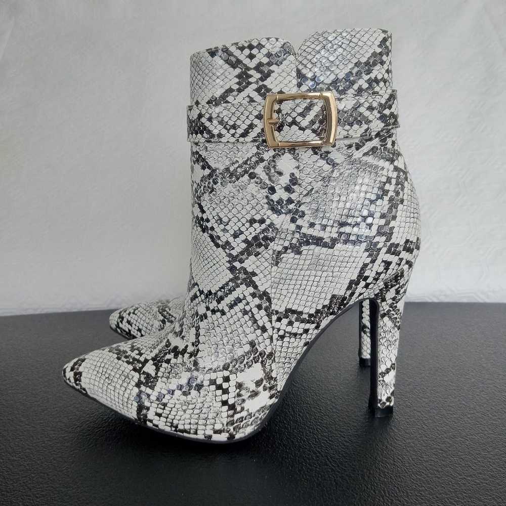 Idifu Snake Skin Design Stiletto Heel Ankle Boots… - image 2