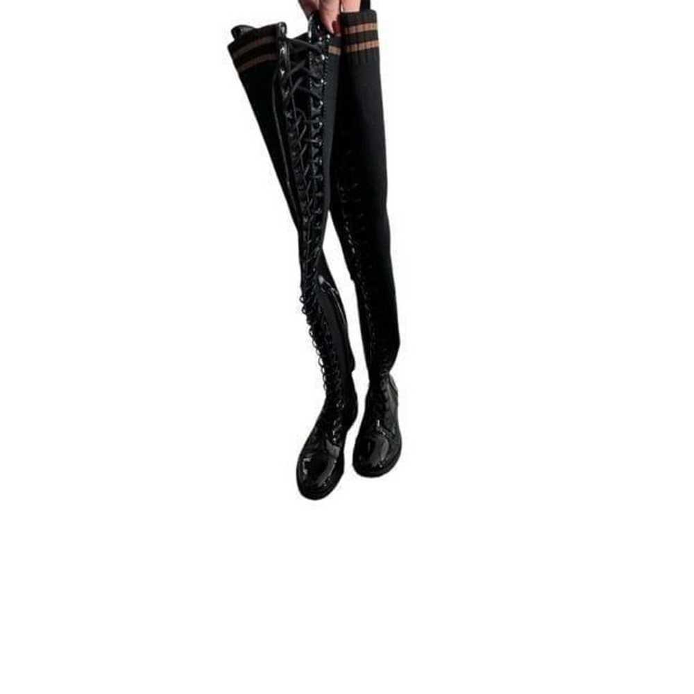 Azalea Wang Thigh High Boots black size 7.5 lace … - image 10