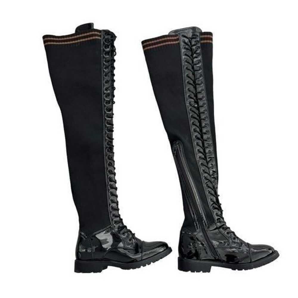 Azalea Wang Thigh High Boots black size 7.5 lace … - image 2