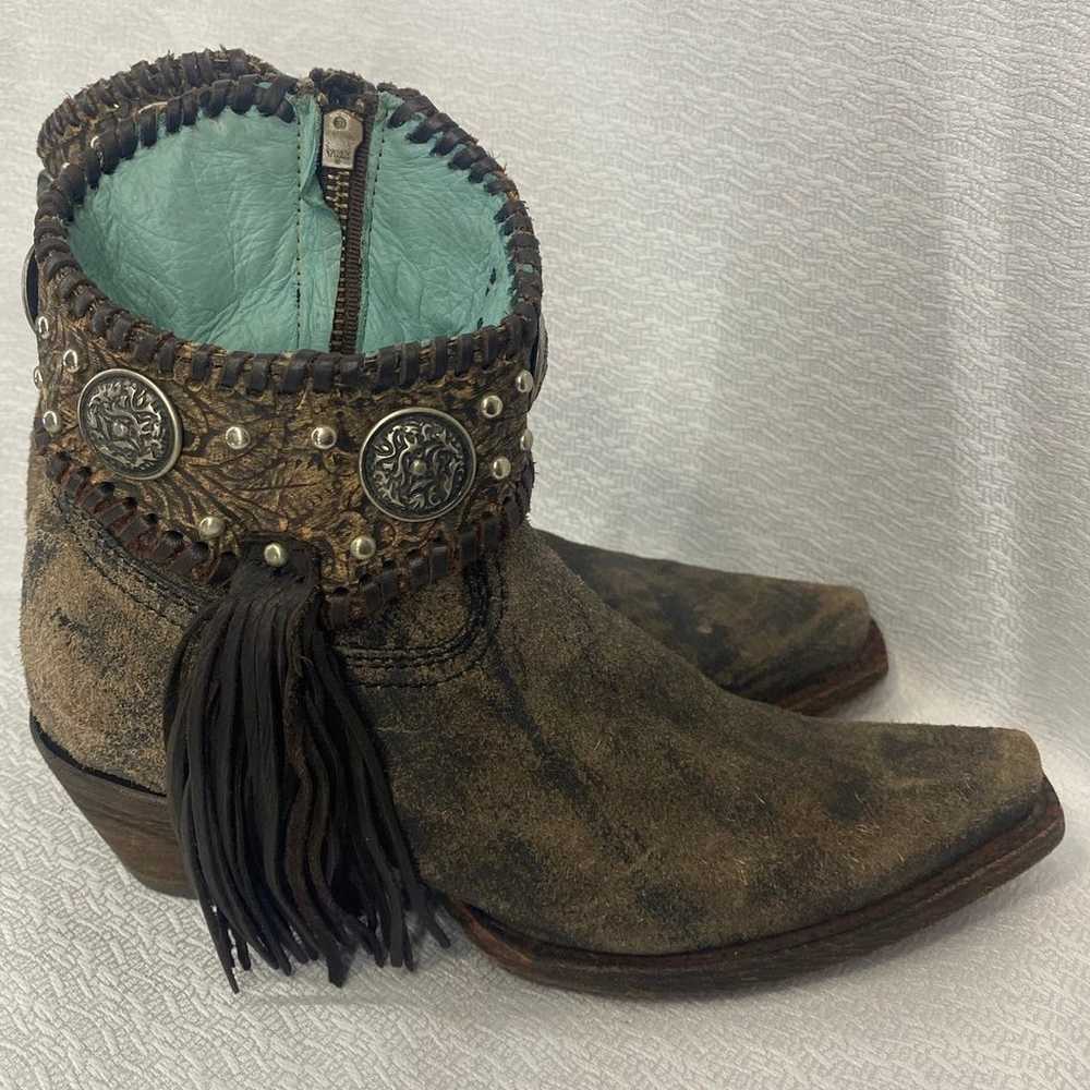Corral Indie Spirit Ankle Boot Turquoise Trim Low… - image 4