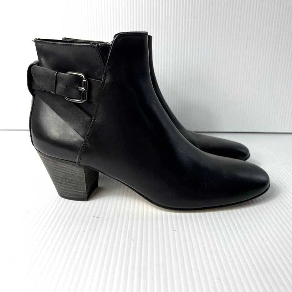 Women's Aquatalia Buckle Leather Ankle Boots Bloc… - image 2