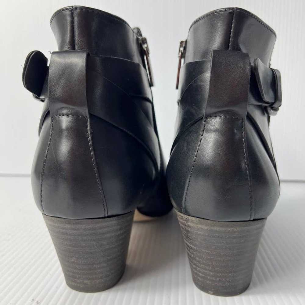 Women's Aquatalia Buckle Leather Ankle Boots Bloc… - image 5