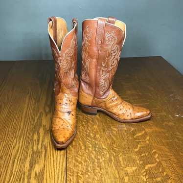 Lucchese Full Quill Ostrich Cowboy Boots - image 1