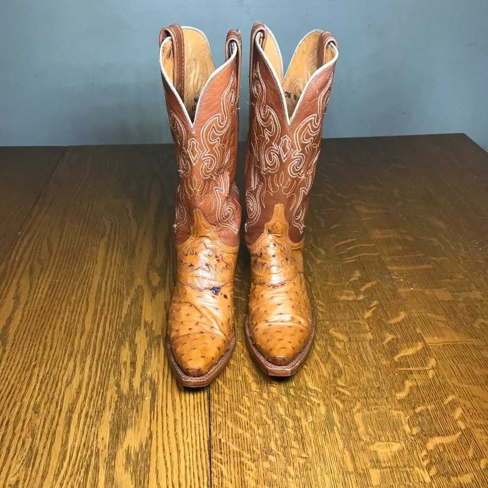 Lucchese Full Quill Ostrich Cowboy Boots - image 2