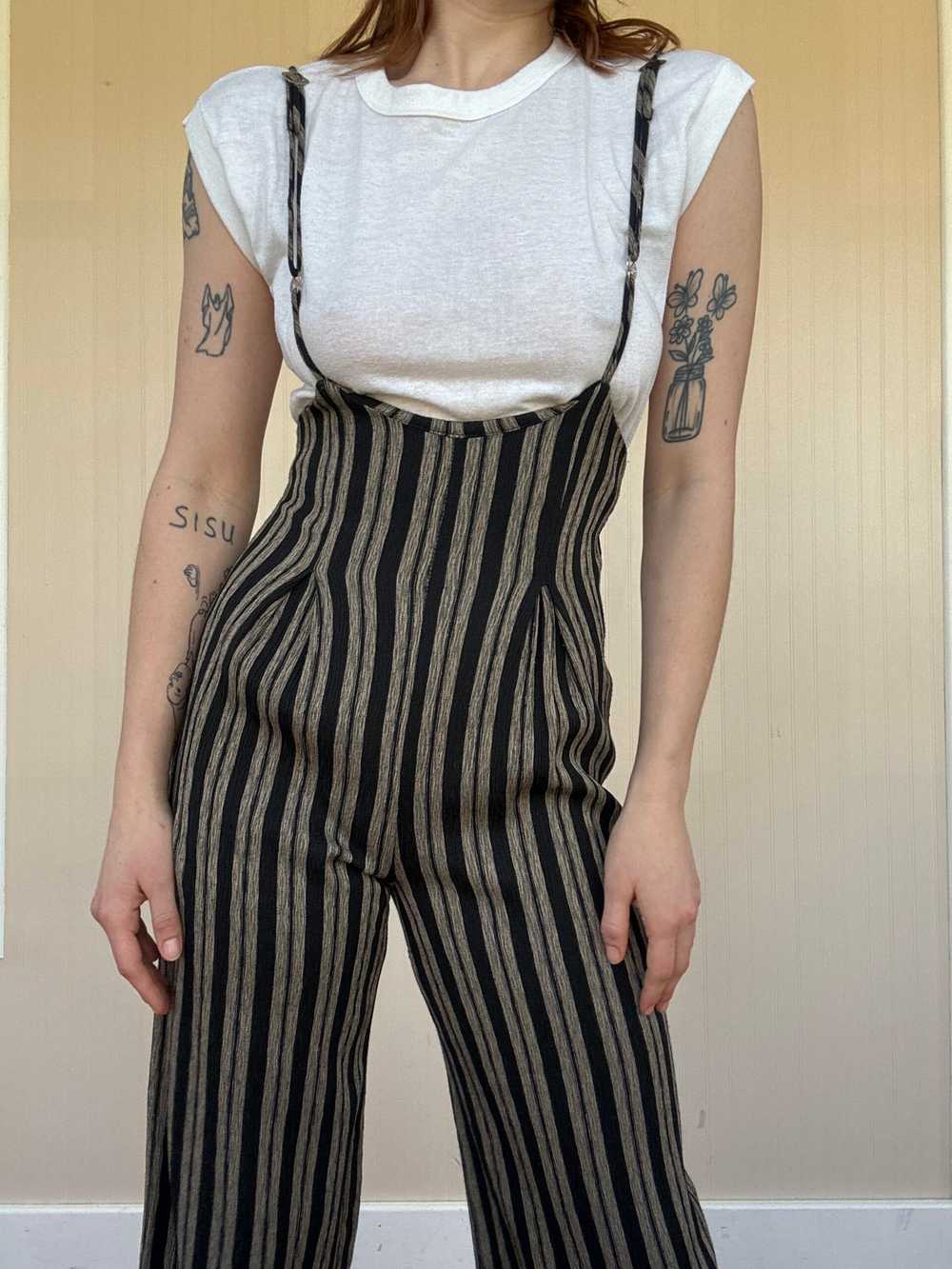 80s/90s Two Piece Pinafore Jumpsuit with Matching… - image 11