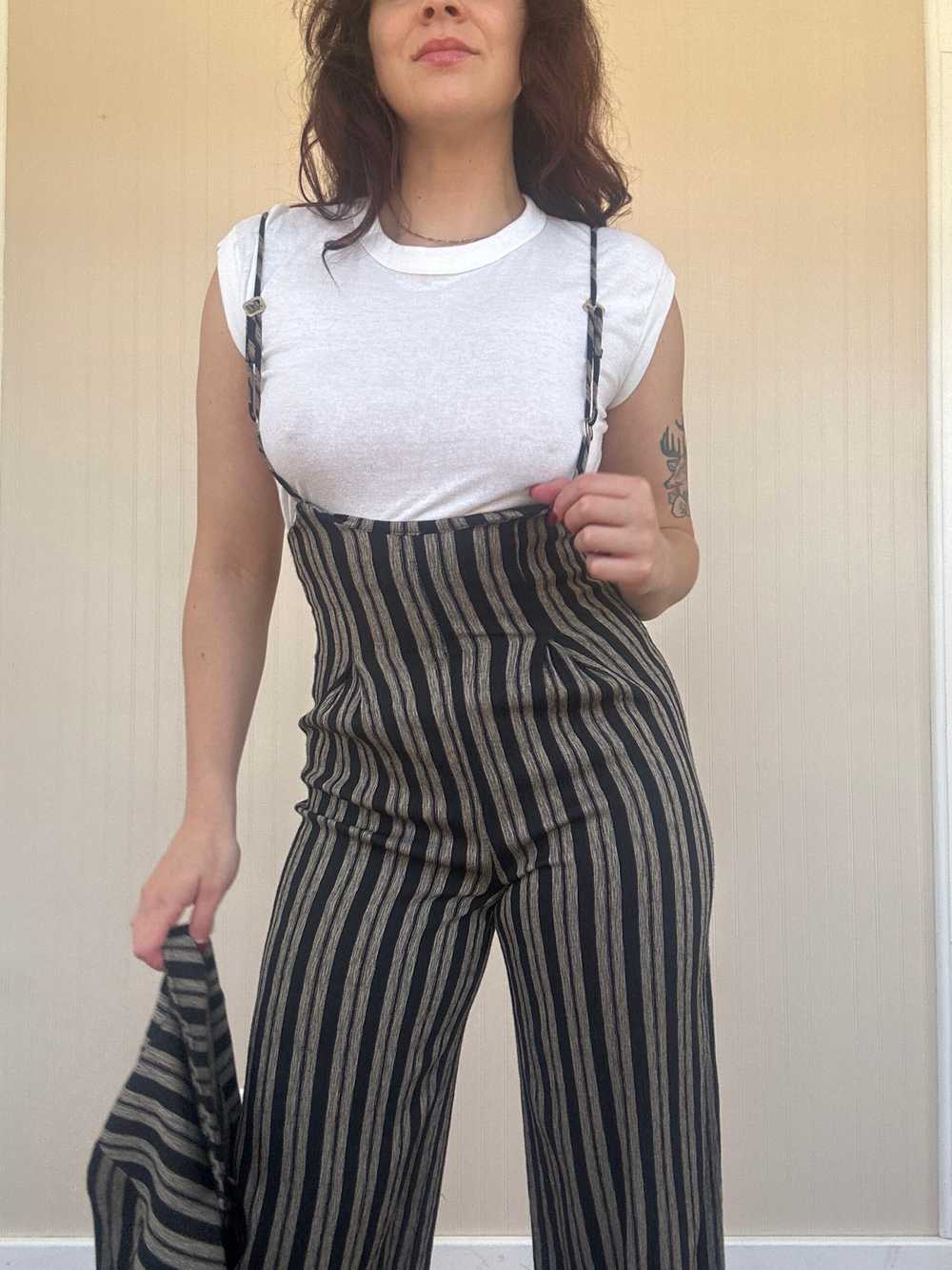 80s/90s Two Piece Pinafore Jumpsuit with Matching… - image 2