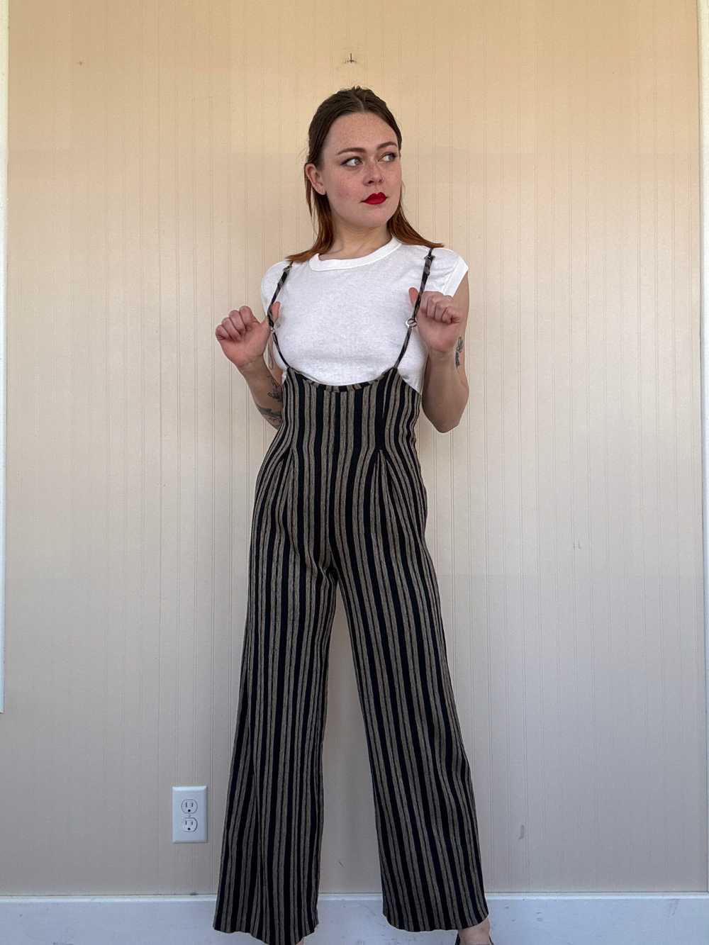 80s/90s Two Piece Pinafore Jumpsuit with Matching… - image 7