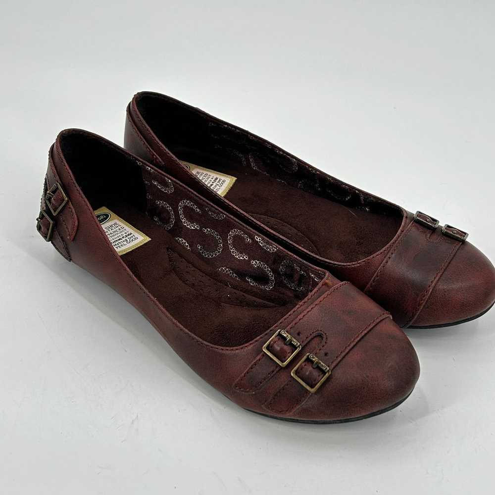 Dr. Scholl's First Flats 7 Faux Leather Brown Buc… - image 2