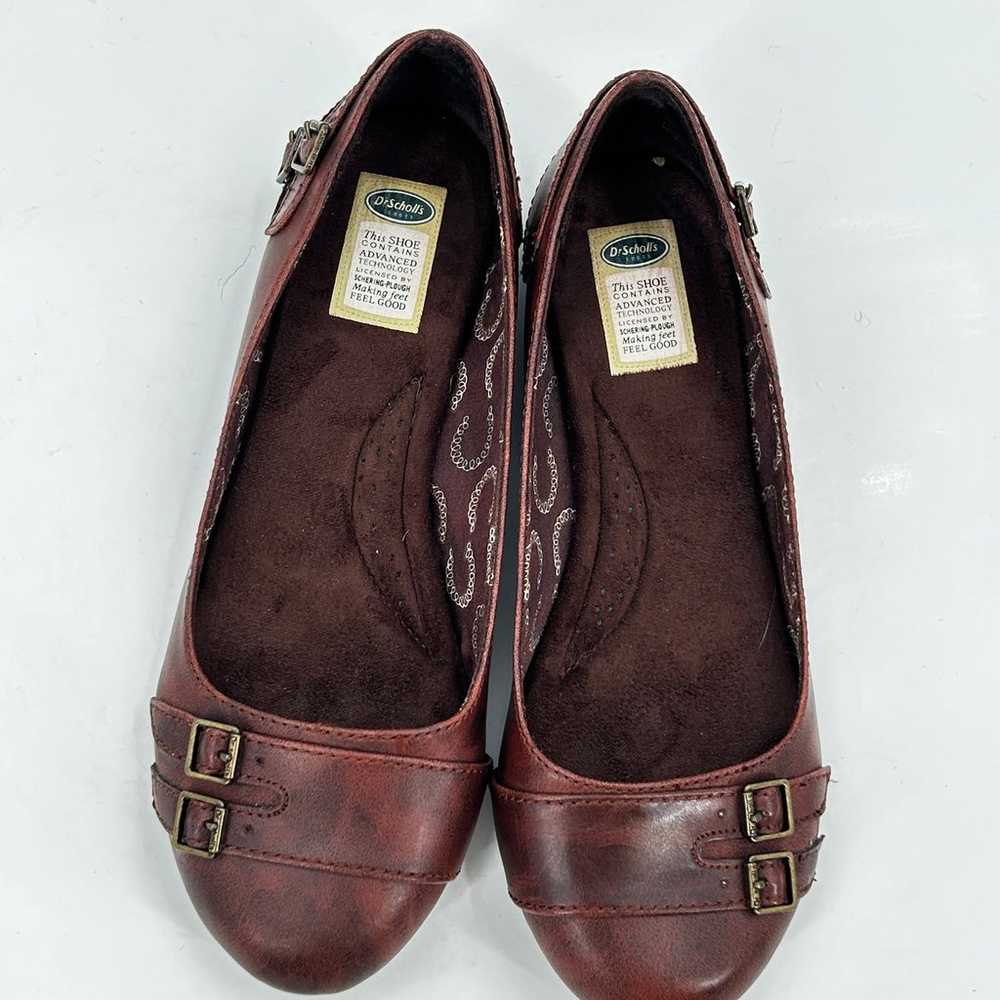 Dr. Scholl's First Flats 7 Faux Leather Brown Buc… - image 3